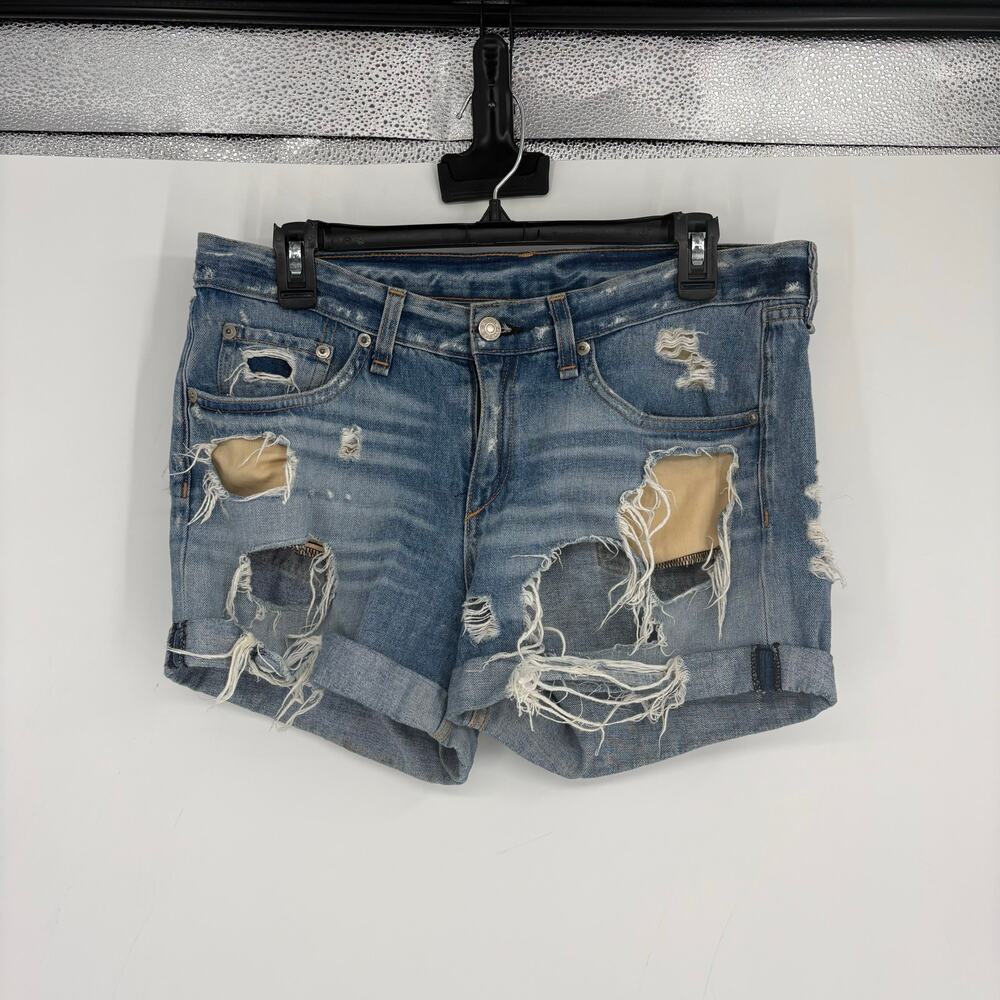 Rag & Bone Distressed Denim Jean Shorts Size 27 100% Cotton Rebel Summer